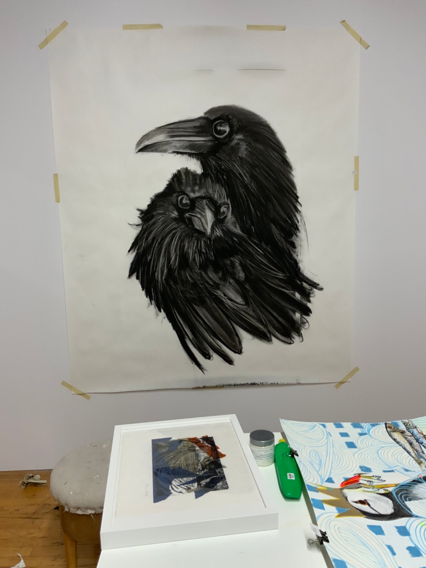Raven Pair (framed original)